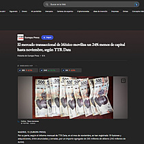 El mercado transaccional de Mxico moviliza un 24% menos de capital hasta noviembre, segn TTR Data
